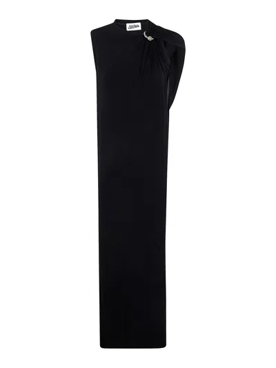 Jean Paul Gaultier Stretch Viscose Double Layer Long Dress In White