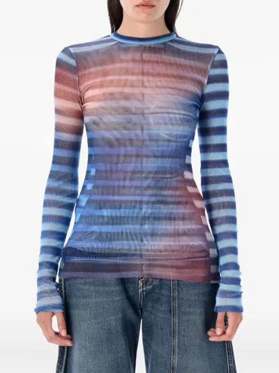 Jean Paul Gaultier Stripe Mesh Top