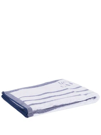 Jean Paul Gaultier Striped Beach Towel In White