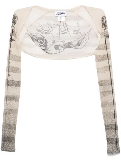 Jean Paul Gaultier Gestreifter Bolero In Nude