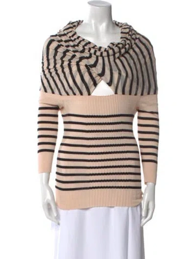 Pre-owned Jean Paul Gaultier Striped Cowl Neck Tunic In Pink