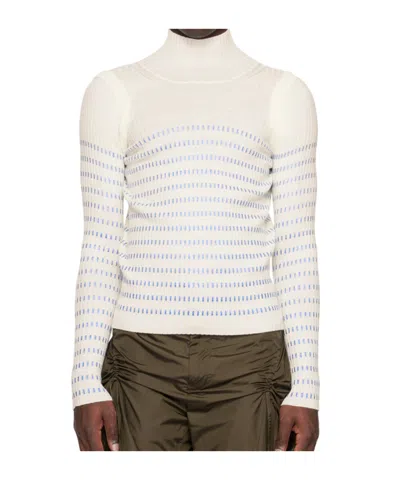 Jean Paul Gaultier Striped Crew-neck Jumper In White