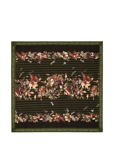 Jean Paul Gaultier Striped Floral Scarf In Multi