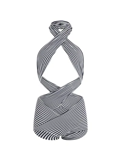 Jean Paul Gaultier Striped Jumpsuit In Multi