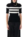 Jean Paul Gaultier The Viscose Knitted Short Sleeves Pullover In Black White