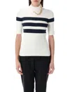 Jean Paul Gaultier Striped Knit Top In Multi