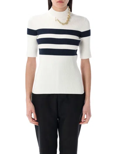 Jean Paul Gaultier Striped Knit Top In Multi