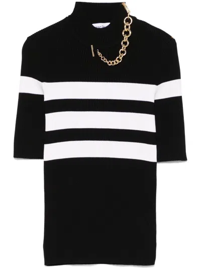 Jean Paul Gaultier The Viscose Knitted Short Sleeves Pullover In Black