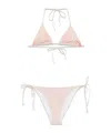 Jean Paul Gaultier Bikini Set Stampa "pinstripe Body Morphing" In White