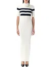 Jean Paul Gaultier Knitted Stripe Short Sleeve Dress In White