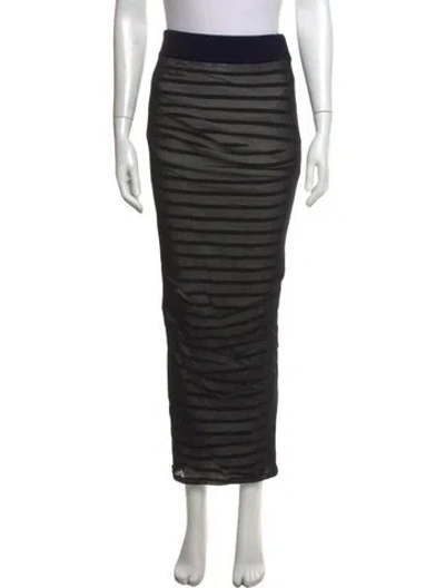 Pre-owned Jean Paul Gaultier Striped Long Skirt In Black