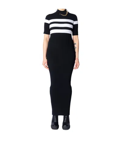 JEAN PAUL GAULTIER JEAN PAUL GAULTIER STRIPED CHAIN-LINK MAXI DRESS