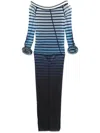 Jean Paul Gaultier Elegant Mesh Boat Neck Long Dress With 3d Collar And Cuff In Schwarz