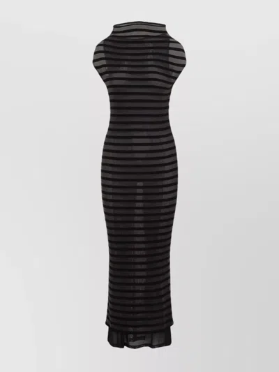 JEAN PAUL GAULTIER STRIPED MAXI DRESS SHORT SLEEVES