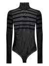 Jean Paul Gaultier Striped Mesh Bodysuit