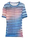 Jean Paul Gaultier Striped Mesh Top In Multi