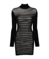 Jean Paul Gaultier Striped Mini Dress In Two In Black