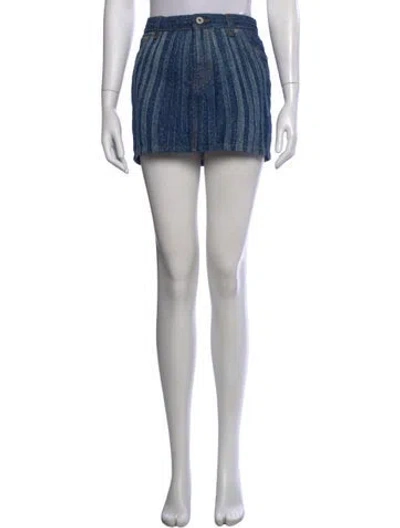 Pre-owned Jean Paul Gaultier Striped Mini Skirt In Blue