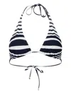 Jean Paul Gaultier Striped Morphing Bikini Top In Blue