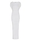 Jean Paul Gaultier Striped Ribbed Maxi Dress In White