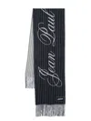Jean Paul Gaultier Pinstripes Scarf In Blue