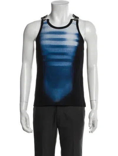 Pre-owned Jean Paul Gaultier Striped Scoop Neck T-shirt In Black