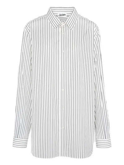 Jean Paul Gaultier Striped Shirt In 0100-white/black
