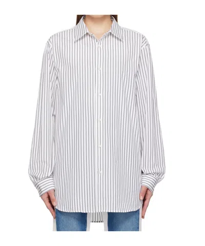 Jean Paul Gaultier Haute Jeannerie Stripe-pattern Oversized-fit Cotton In White Black