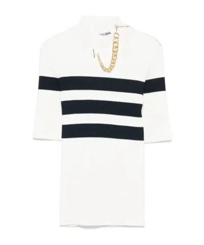 Jean Paul Gaultier Striped Short-sleeved T-shirt In White