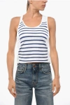 Jean Paul Gaultier Striped Spandex Tank Top In White