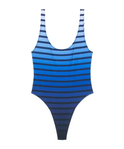 Jean Paul Gaultier Striped Swimsuit In Multi