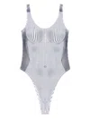 Jean Paul Gaultier Pinstripe Body Morphing Swimsuit In White