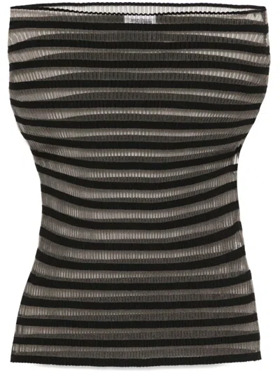 Jean Paul Gaultier Gestreiftes Oberteil In Schwarz