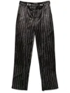 Jean Paul Gaultier Striped Trousers In Black