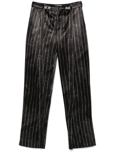 Jean Paul Gaultier Striped Trousers In Black