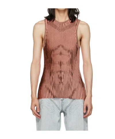 Jean Paul Gaultier Striped Vest In Pink