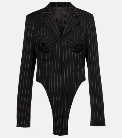 JEAN PAUL GAULTIER STRIPED VIRGIN WOOL BLAZER