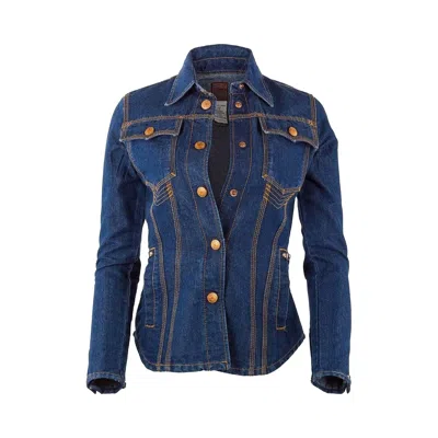 Pre-owned Jean Paul Gaultier Structural Denim Jacket With Should Pads 'indigo' | Blue | Women's Size S
