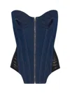 Jean Paul Gaultier Women Denim Bustier In Black