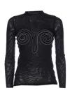 Jean Paul Gaultier Spiral-detail Long-sleeve Top In Black