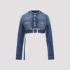 Jean Paul Gaultier Short Belted Denim Jacket In Vintageblue