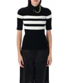 Jean Paul Gaultier The Viscose Knitted Short Sleeves Pullover In Black