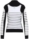 Jean Paul Gaultier Printed 'mariniere' Knit Pullover In Black