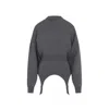 Jean Paul Gaultier High Neck Bat Sleeves Lingerie Garter Pullover Sweater In Gray
