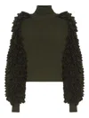 Jean Paul Gaultier The Bouclette High-neck Wool Sweater In Green
