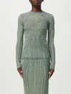 Jean Paul Gaultier Crew Neck Sheer Spiral Print Top