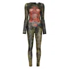 Jean Paul Gaultier Graphic Print Full-length Dress With Long Sleeves