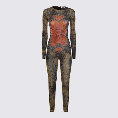 JEAN PAUL GAULTIER SWEATERS BLACK/KHAKI/ORANGE