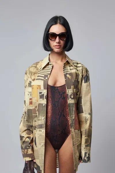 Jean Paul Gaultier Swimsuit Printed "python" | 26/01-w-sw093-j035p-6000 | Brown/black
