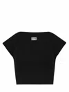 Jean Paul Gaultier Cropped Baby T-shirt Avec Patch In Black